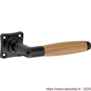 Wallebroek Mi Satori 00.0149.46 krukgarnituur Ton vierkant messing mat zwart-teak - A25001461 - afbeelding 1