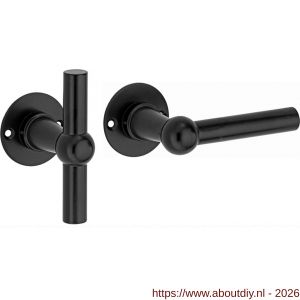 Wallebroek Mi Satori 00.0217.46 garnituur Chemin de Fer L/T 85 mm messing mat zwart - A25001247 - afbeelding 1