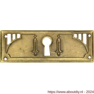Wallebroek 86.8143.90 sleutelplaat Art Nouveau horizontaal messing verbronsd - A25003627 - afbeelding 1
