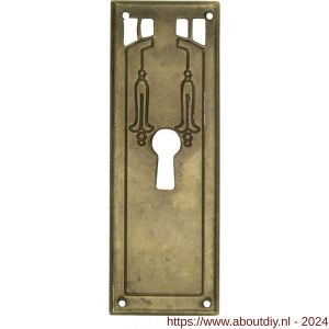 Wallebroek 86.8144.90 sleutelplaat Art Nouveau verticaal messing verbronsd - A25003628 - afbeelding 1