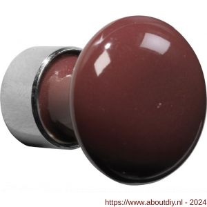 Wallebroek Merigous 80.8030.90 meubelknop porselein Paddenstoel 30 mm messing glans nikkel-Bordeaux - A25006143 - afbeelding 1