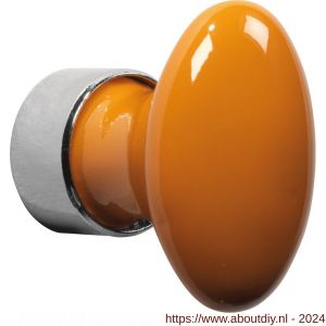 Wallebroek Merigous 80.8180.90 meubelknop porselein Ovaal 33 mm messing glans nikkel-oranje - A25006082 - afbeelding 1