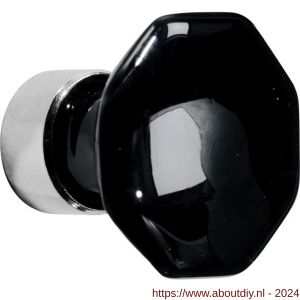 Wallebroek Merigous 80.8240.90 meubelknop porselein Octo 34 mm messing glans nikkel-zwart - A25006035 - afbeelding 1