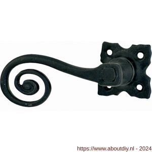 Wallebroek Idyllique 70.0000.46 deurkruk gatdeel links Curl op rozet ijzer zwart - A25002797 - afbeelding 1