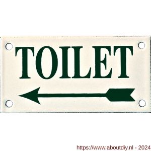 Wallebroek Identity 88.0147.90 emaille pictogram Toilet links Klassiek 6x12 cm ivoor-groen - A25004751 - afbeelding 1