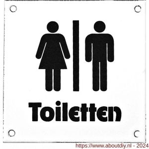 Wallebroek Identity 88.0151.90 emaille pictogram Toiletten Modern 12x12 cm wit-zwart - A25004754 - afbeelding 1
