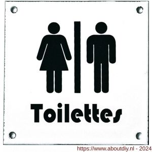 Wallebroek Identity 88.0161.90 emaille pictogram Toilettes Modern 12x12 cm wit-zwart - A25004755 - afbeelding 1