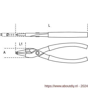 Beta 1032 borgveertang inwendig rechte punten PVC handgreep 180 mm 1032 180 - A51281465 - afbeelding 2
