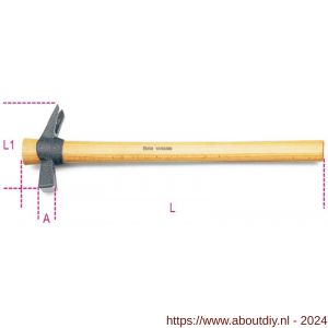 Beta 1376X klauwhamer met vierkant slagvlak magnetische spijkerhouder houten steel 250 g 1376X 250 - A51281155 - afbeelding 1