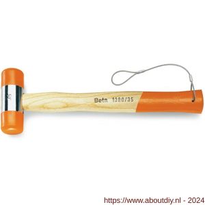 Beta 1390HS kunststof hamer met valbeveiliging verwisselbare koppen en houten steel 45 mm 1390HS 45 - A51281167 - afbeelding 2