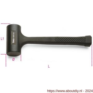 Beta 1391 terugslagvrije hamer volledig rubber overtrokken 65 mm 1391 65 - A51281140 - afbeelding 1