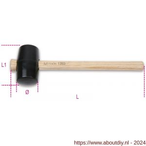 Beta 1393 hard rubber hamer 70 mm 1393 70 - A51281195 - afbeelding 1