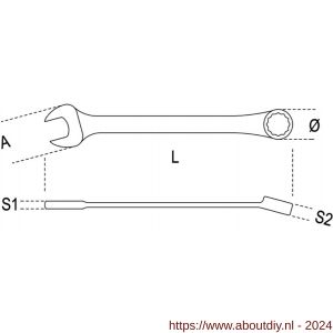 Beta 142SN omschakelbare ratelringsteeksleutel met kniegewricht 8 mm 142SN 8 - A51281331 - afbeelding 2