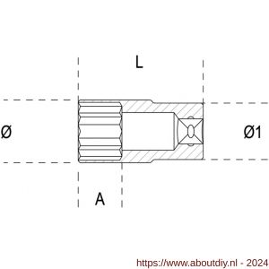 Beta 910BL dopsleutel 3/8 inch twaalfkant lang model 17 mm 910BL 17 - A51280620 - afbeelding 2