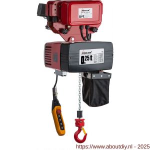 Delta elektrische kettingtakel met elektrische loopkat DED 400 V 0,25 ton met 3 m hijshoogte dubbele snelheid 1 part - A53101555 - afbeelding 1