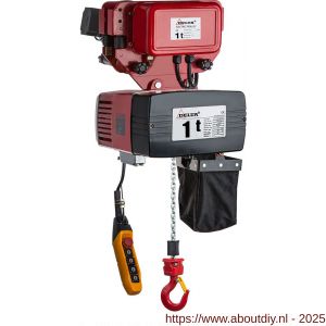 Delta elektrische kettingtakel met elektrische loopkat DED 400 V 1 ton met 3 m hijshoogte dubbele snelheid 1 part - A53101532 - afbeelding 1