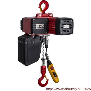 Delta elektrische kettingtakel DEH 400 V 0,125 ton met 3 m hijshoogte dubbele snelheid 1 part - A53101514 - afbeelding 1