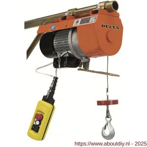 Delta elektrische lier DM 230 V 0,15 ton met 16 m hijshoogte enkele snelheid - A53101139 - afbeelding 1