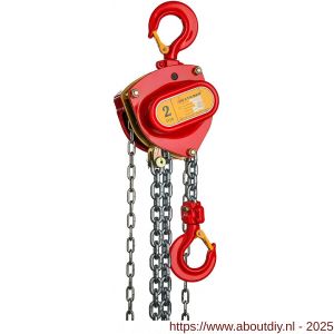 Delta Red Premium handkettingtakel 2 ton met 3 m hijshoogte - A53101365 - afbeelding 1