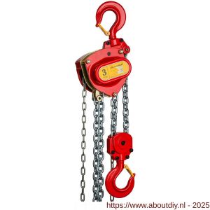 Delta Red Premium handkettingtakel 3 ton met 3 m hijshoogte - A53101368 - afbeelding 1