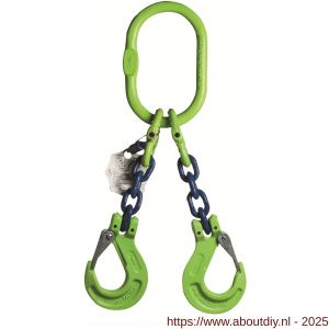 Deltalock Grade 100 hijsketting 2-sprong 6 mm x 1 m klephaak WLL gebaseerd op 0-45 graden - A53100273 - afbeelding 1