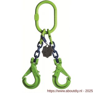 Deltalock Grade 100 hijsketting 2-sprong 6 mm x 1 m veiligheidshaak WLL gebaseerd op 0-45 graden - A53100578 - afbeelding 1