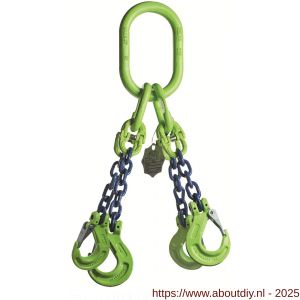 Deltalock Grade 100 hijsketting 4-sprong 6 mm x 1 m klephaak WLL gebaseerd op 0-45 graden - A53100678 - afbeelding 1