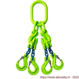 Deltalock Grade 100 hijsketting 4-sprong 6 mm x 1 m klephaak en inkorthaak WLL gebaseerd op 0-45 graden - A53100658 - afbeelding 1