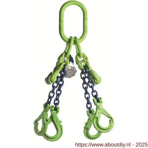 Deltalock Grade 100 hijsketting 4-sprong 6 mm x 1 m veiligheidshaak en inkorthaak WLL gebaseerd op 0-45 graden - A53100618 - afbeelding 1