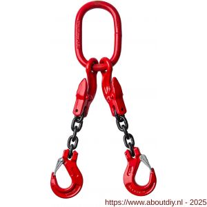Deltalock Grade 80 hijsketting 2-sprong 6 mm x 1 m klephaak en inkorthaak WLL gebaseerd op 0-45 graden - A53100418 - afbeelding 1