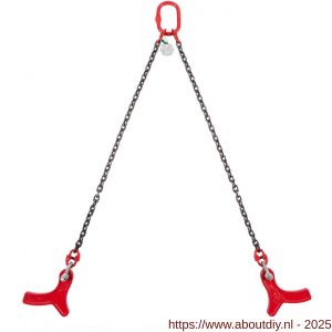 Deltalock Grade 80 hijsketting 2-sprong 8 mm x 0,8 m stelconplaathaak WLL gebaseerd op 0-45 graden - A53100307 - afbeelding 1