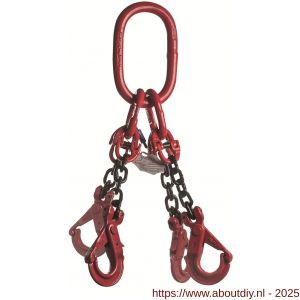 Deltalock Grade 80 hijsketting 4-sprong 6 mm x 1 m veiligheidshaak WLL gebaseerd op 0-45 graden - A53100478 - afbeelding 1