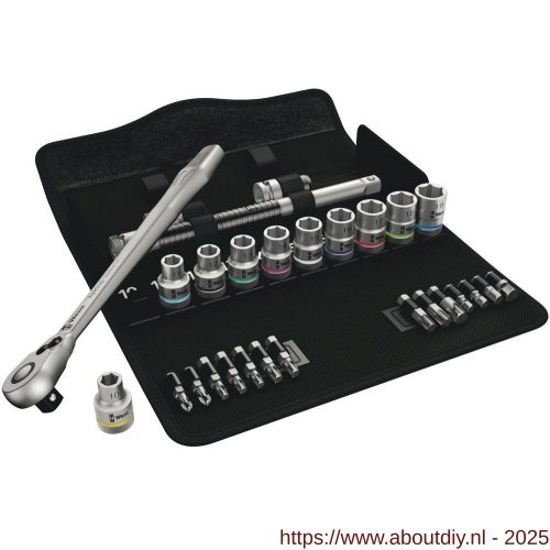 Wera 8100 SC 8 Zyklop Metal dopsleutel ratelset omschakelpal 1/2 inch aandrijving metrisch 28 delig - A227400428 - afbeelding 1