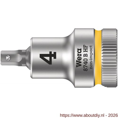 Wera 8740 B HF binnenzeskant Zyklop bitdop met 3/8 inch aandrijving vasthoudfunctie 4x35 mm - A227400075 - afbeelding 1