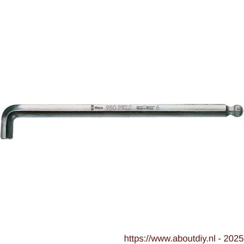 Wera 950 PKLS stiftsleutel metrisch verchroomd Hex-Plus 6x180 mm - A227400844 - afbeelding 1
