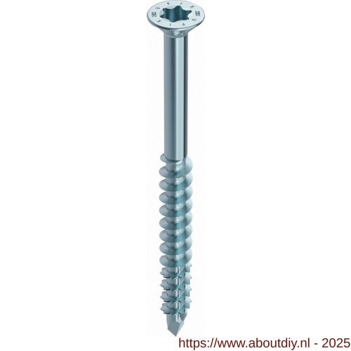 Heco-Ufix MDF schroef 3,5x45 mm platverzonken kop met freesholtes Heco-Drive HD 20 deeldraad verzinkt blauw A2K glijcoating 200 stuks SKV-klein verpakking - A50800069 - afbeelding 1