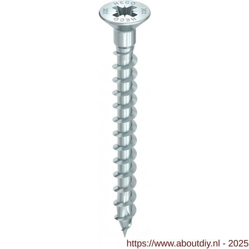 Heco-Topix-Plus spaanplaatschroef 5,0x70 mm platverzonken kop Pozi-Drive PZD 2 met kopgatboring 2,4 mm variabele voldraad verzinkt blauw A3K 200 stuks VARIANTA verpakking - A50802715 - afbeelding 1