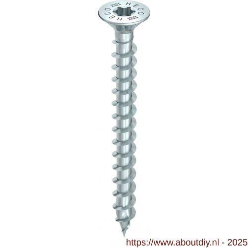 Heco-Topix-Plus spaanplaatschroef 3,5x45 mm platverzonken kop met freesholtes Heco-Drive HD 20 variabele voldraad verzinkt blauw A3K 500 stuks VARIANTA verpakking - A50803066 - afbeelding 1