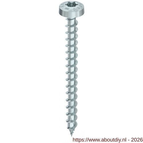 Heco-Topix-Plus spaanplaatschroef 4,0x50 mm rondkop T-Drive T 20 variabele voldraad verzinkt blauw A3K 500 stuks VARIANTA verpakking - A50802663 - afbeelding 1