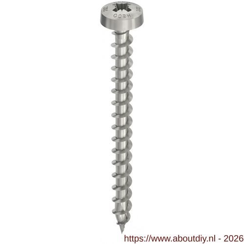 Heco-Topix-Plus RVS A2 spaanplaatschroef 3,0x30 mm rondkop Pozi-Drive PZD 1 variabele voldraad blank glijcoating 200 stuks SKV-klein verpakking - A50802636 - afbeelding 1