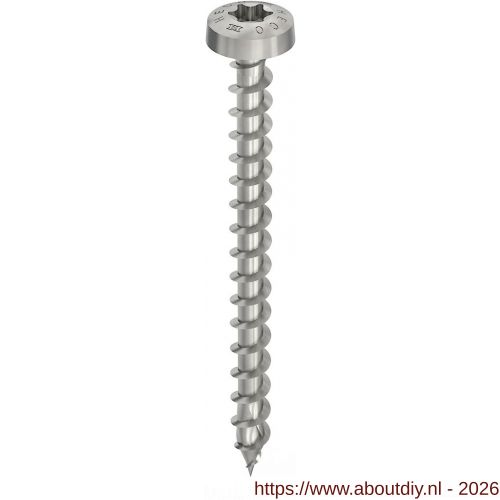 Heco-Topix-Plus RVS A2 spaanplaatschroef 4,0x20 mm rondkop T-Drive T 20 variabele voldraad blank glijcoating 200 stuks SKV-klein verpakking - A50802687 - afbeelding 1