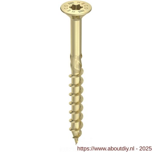 Heco-Topix-Plus houtbouwschroef 6,0x120 mm platverzonken kop met freesholtes Heco-Drive HD 30 deeldraad verzinkt geel A3L 100 stuks VARIANTA verpakking - A50802422 - afbeelding 1