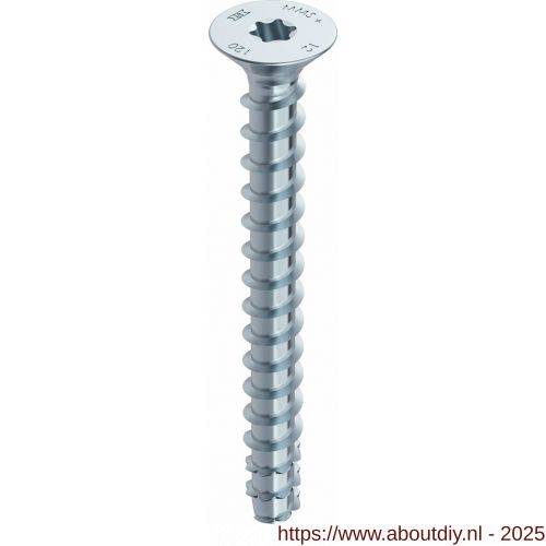Heco Multi-Monti-Plus F schroefanker 6,0x50 mm platverzonken kop T-Drive T 30 verzinkt blauw A2K 100 stuks VARIANTA verpakking - A50801982 - afbeelding 1