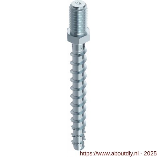 Heco Multi-Monti-Plus ST schroefstokanker 7,5x120 mm met metrisch buitendraad SW 13 zeskantkop verzinkt blauw A2K 50 stuks VARIANTA verpakking - A50802124 - afbeelding 1