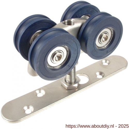 Henderson 57/250/SS schuifdeurbeslag Soltaire 250 hangrol met vlakke plaat RVS 250 kg voor rail 250 - A20300529 - afbeelding 1