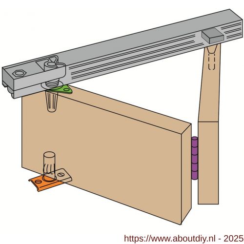 Henderson vouwdeurbeslag Bi-fold B10/2 verpakte set 1067 mm - A20301237 - afbeelding 1