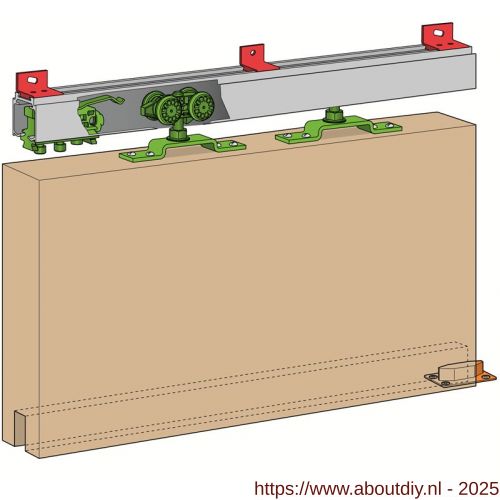 Henderson H100E/24 verpakte 280-Husky schuifdeurbeslag set 2400 mm staal 100 kg - A20300150 - afbeelding 1