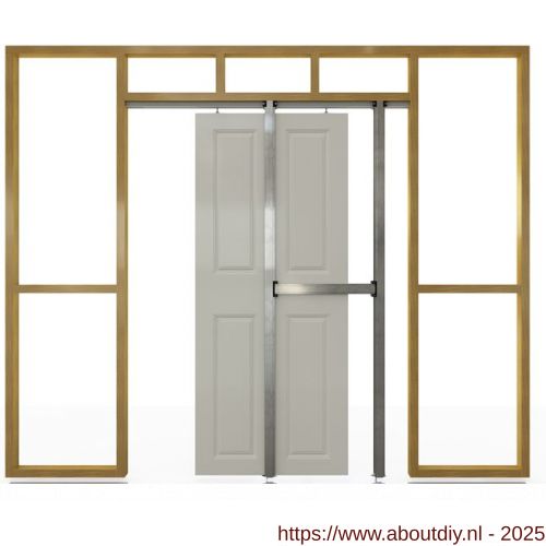 Henderson PDKPRO10/125 inbouw set schuifdeurgarnituur aluminium in-de-wand 930x2315 mm - A20301184 - afbeelding 1