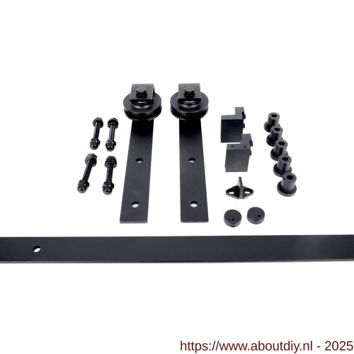 Henderson R80/30 schuifdeurbeslag Rustic verpakte set 100 kg zwart 3000 mm - A20300166 - afbeelding 1