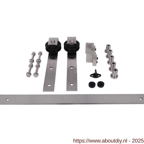 Henderson R80/30SS schuifdeurbeslag Rustic verpakte set 100 kg RVS 3000 mm - A20301170 - afbeelding 1